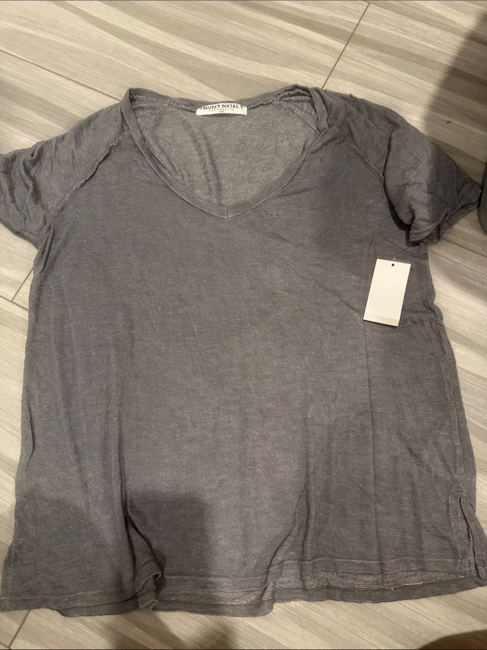 Project Social T-Shirt - Women's Grayish blue V-Neck Top
